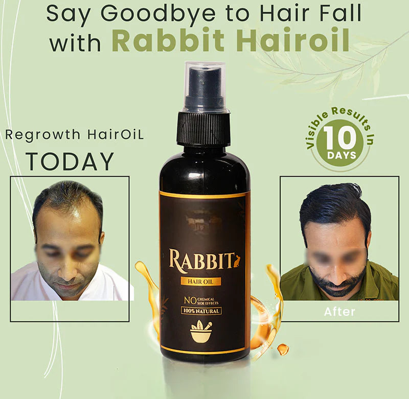 Rabbit Blood Herbal Hair Oil – Ancient Herbal Remedy for Stronger, Healthier Hair 🌿🐇 (Buy 1 Get 1 Free🔥🔥)