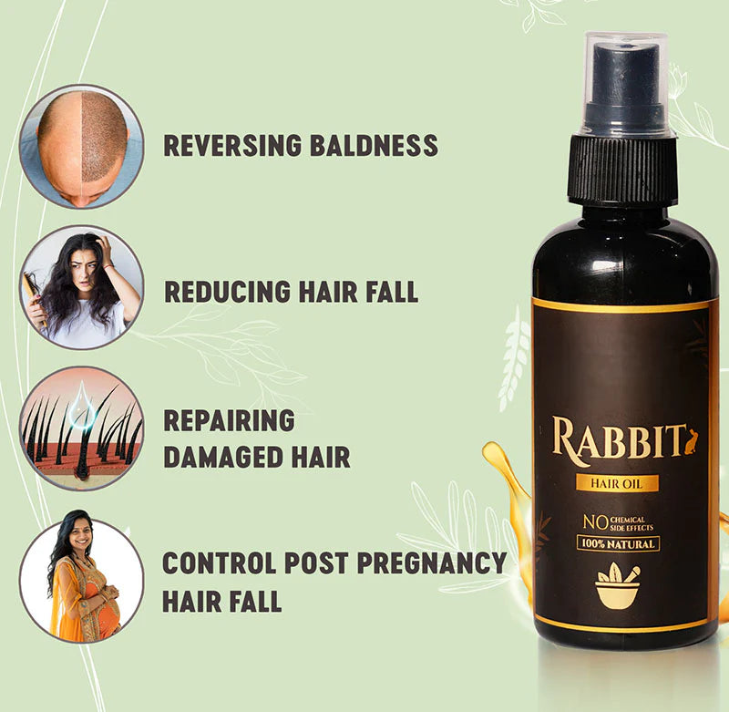 Rabbit Blood Herbal Hair Oil – Ancient Herbal Remedy for Stronger, Healthier Hair 🌿🐇 (Buy 1 Get 1 FREE🔥🔥)